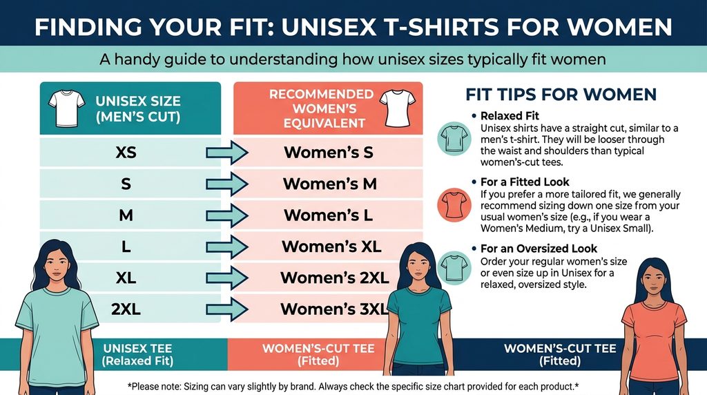 Unisex T Shirt Size
