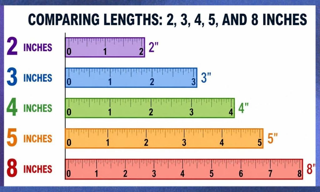  2, 3, 4, 5, and 8 Inches