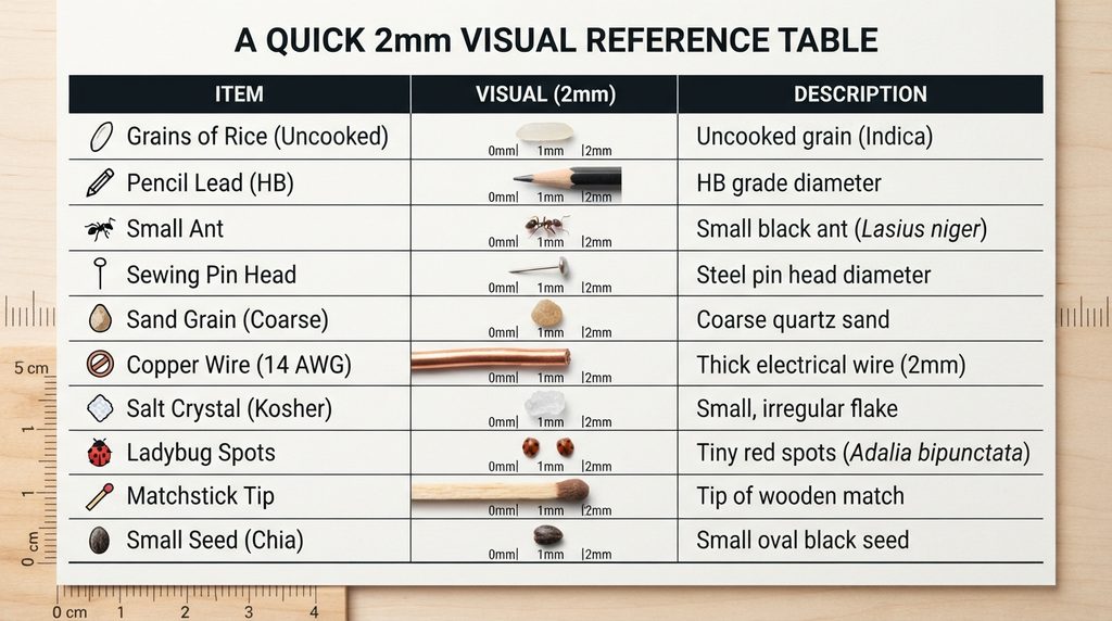 2mm Visual Reference Table