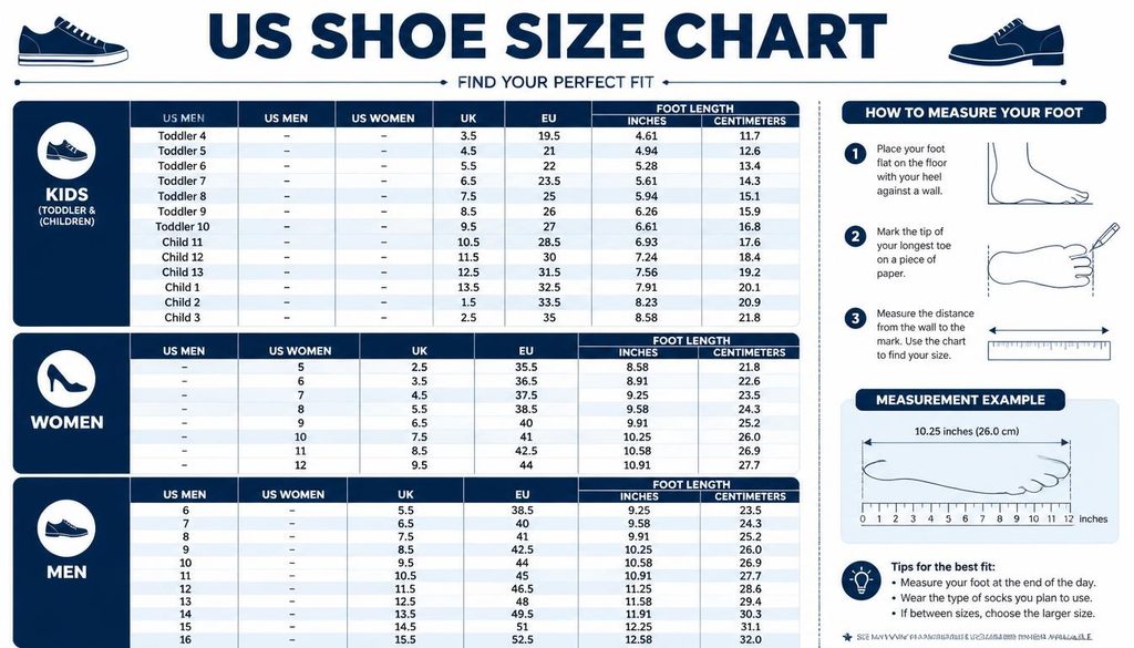 US Shoe Size Chart