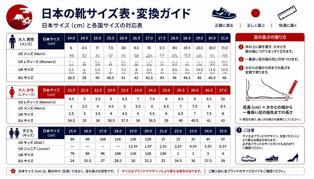 Japanese Shoe Size Chart And Conversion Guide